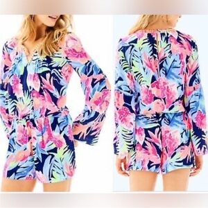 NWT Lilly Pulitzer Ariele Romper SZ S High Tide Tropicolada